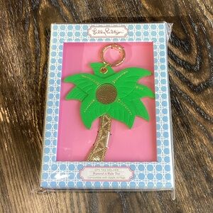 Lilly Pulitzer Palm Tree GPS Tag Holder Keychain